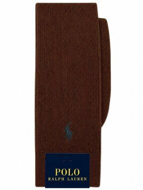 Polo Ralph Lauren Brown Dress Socks Men’s Super Soft Crew Sock NWT Classic Logo